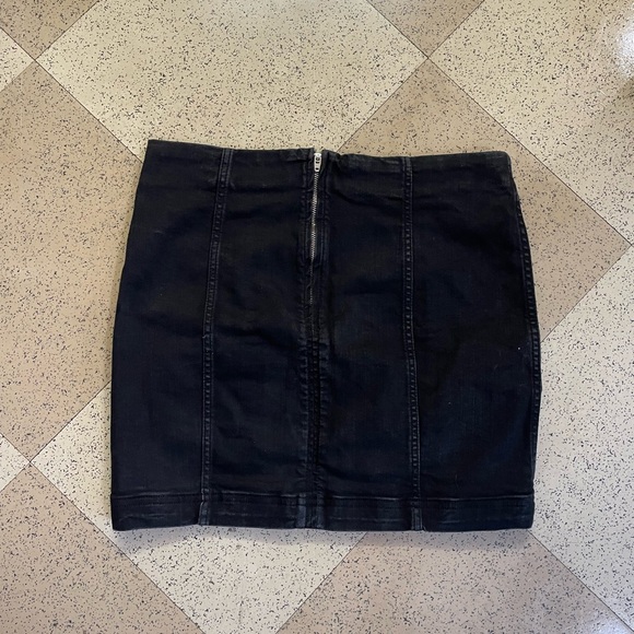 Free People Modern Femme Black Denim Skirt 10 - Picture 4 of 4